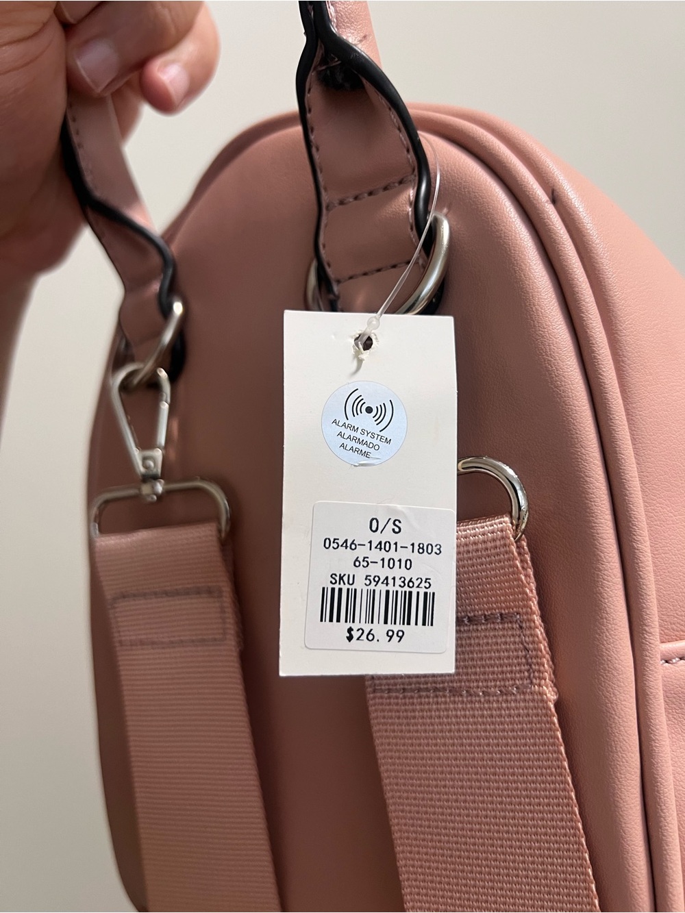Compact Blush Pink Mini Backpack - Picture 4 of 8